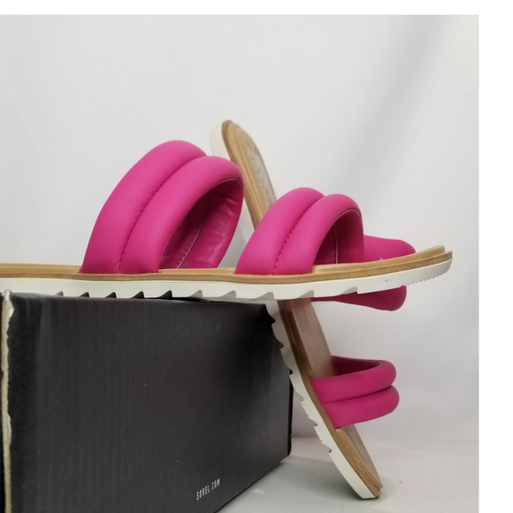 Sorel Women's Ella II Puff Slide Sandal  Size 8.5 Fuchsia  NWT - Picture 1 of 8